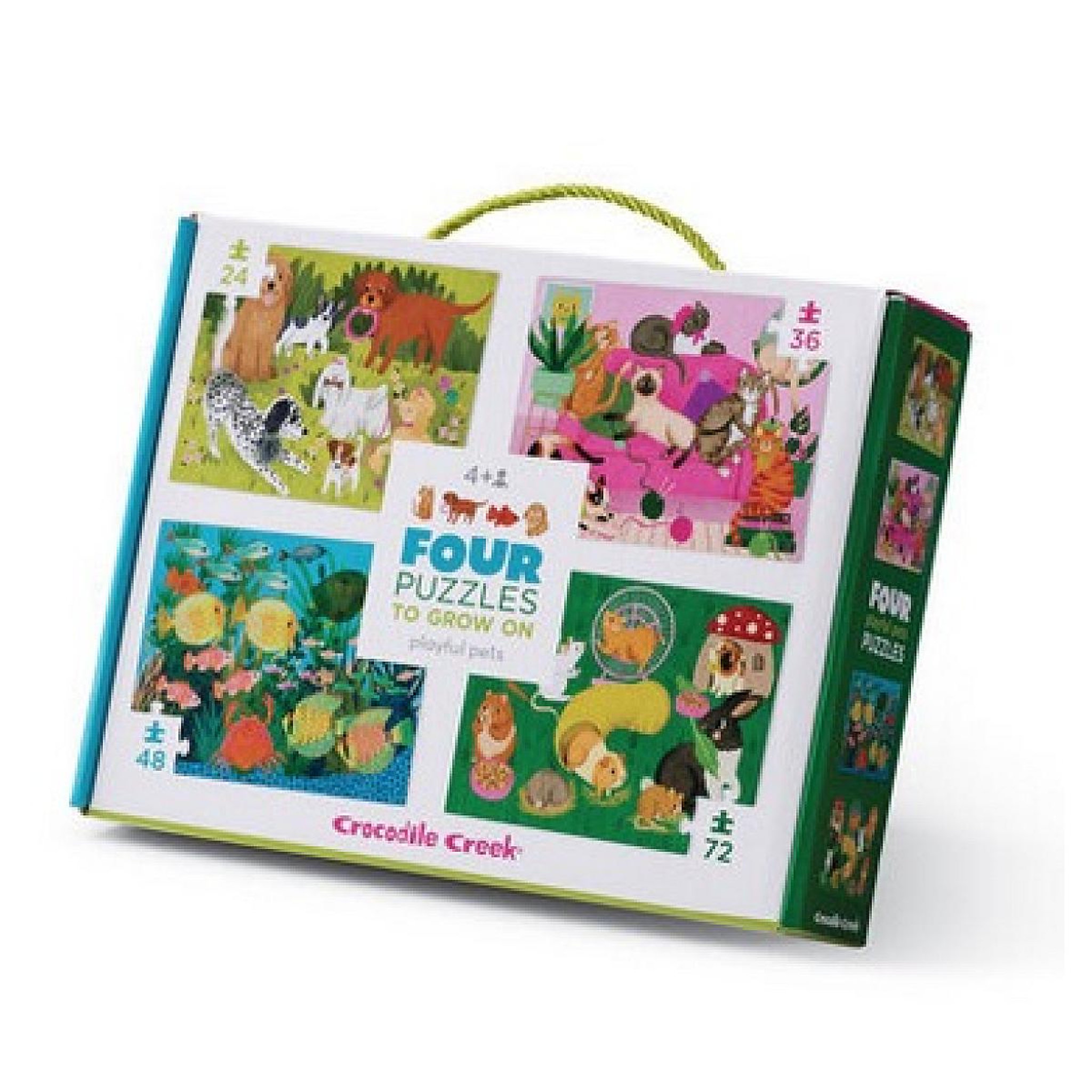 CROCODILE CREEK 4 puzzles - Les Animaux de compagnie - 24, 36, 48 et 72 pcs