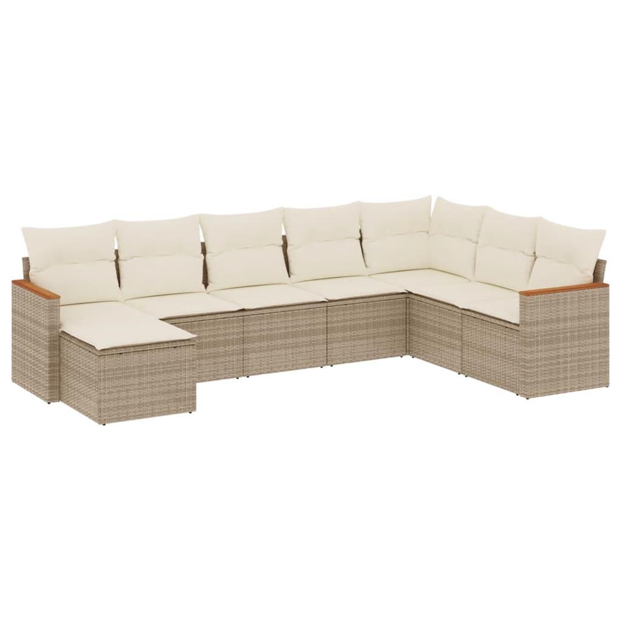 Voir la diapositive 2 : VIDAXL Salon de jardin avec coussins 8 pcs beige resine tressee