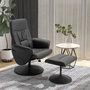 Voir la diapositive 2 : HOMCOM Fauteuil relax inclinable pivotant style contemporain avec repose-pied revêtement synthétique noir