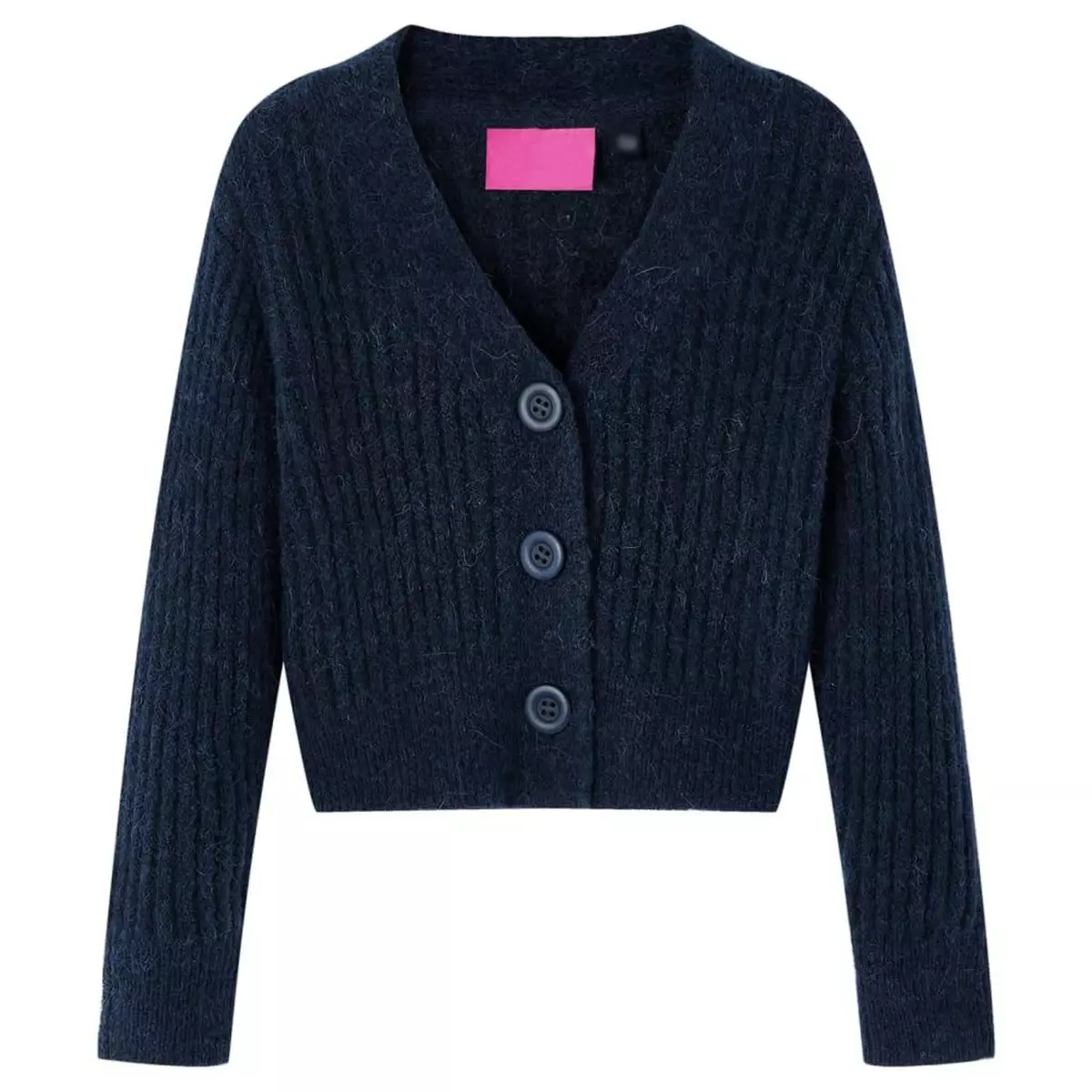 VIDAXL Cardigan tricote pour enfants bleu marine 140