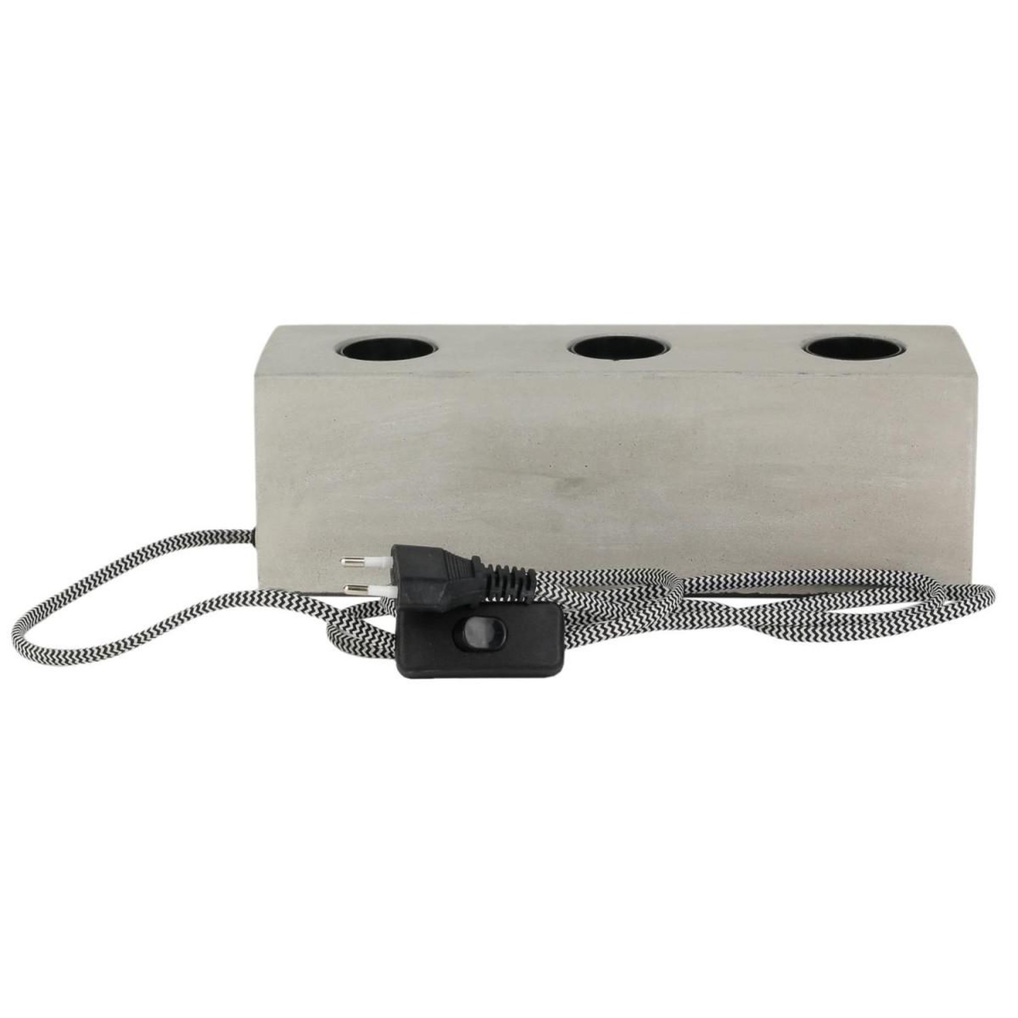 Voir la diapositive 2 : The Home Deco Factory Lampe à poser 3 ampoules  beton  27cm gris