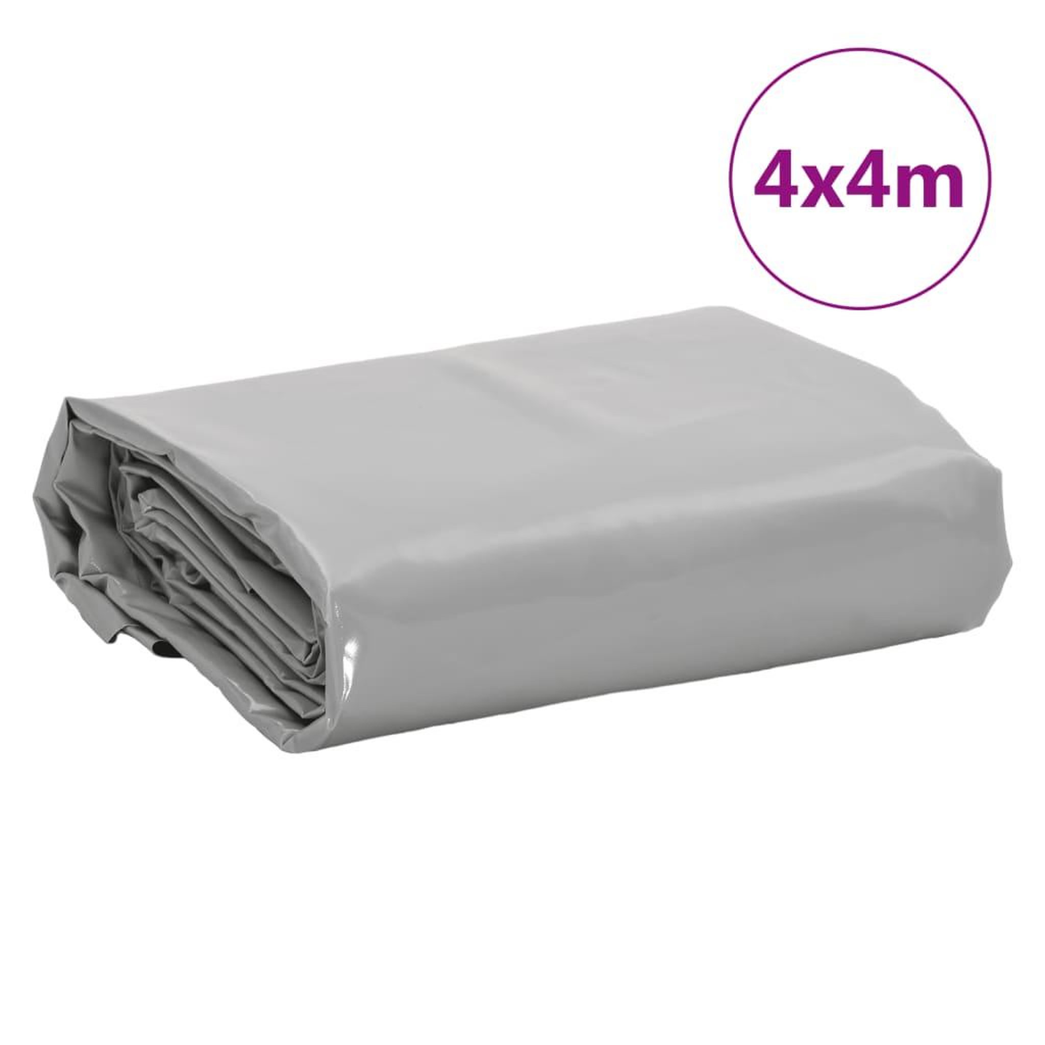 Voir la diapositive 6 : VIDAXL Bache gris 4x4 m 600 g/m²