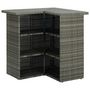 Voir la diapositive 4 : VIDAXL Table d'angle de bar Gris 100x50x105 cm Resine tressee