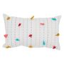 Voir la diapositive 1 : ACTUEL Coussin déco enfant rectangulaire en coton mini pompons