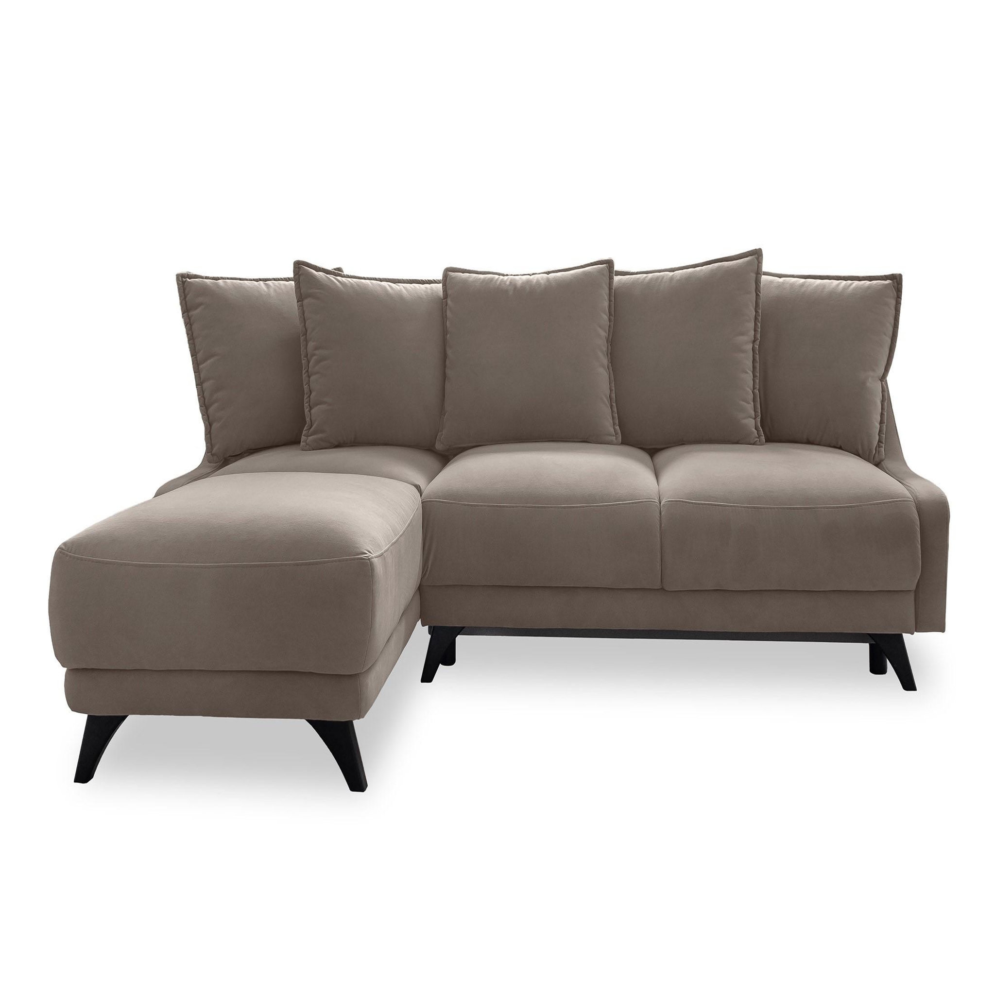 Voir la diapositive 6 : BEST MOBILIER Royal - canapé d'angle gauche - 4 places - convertible avec coffre - en velours
