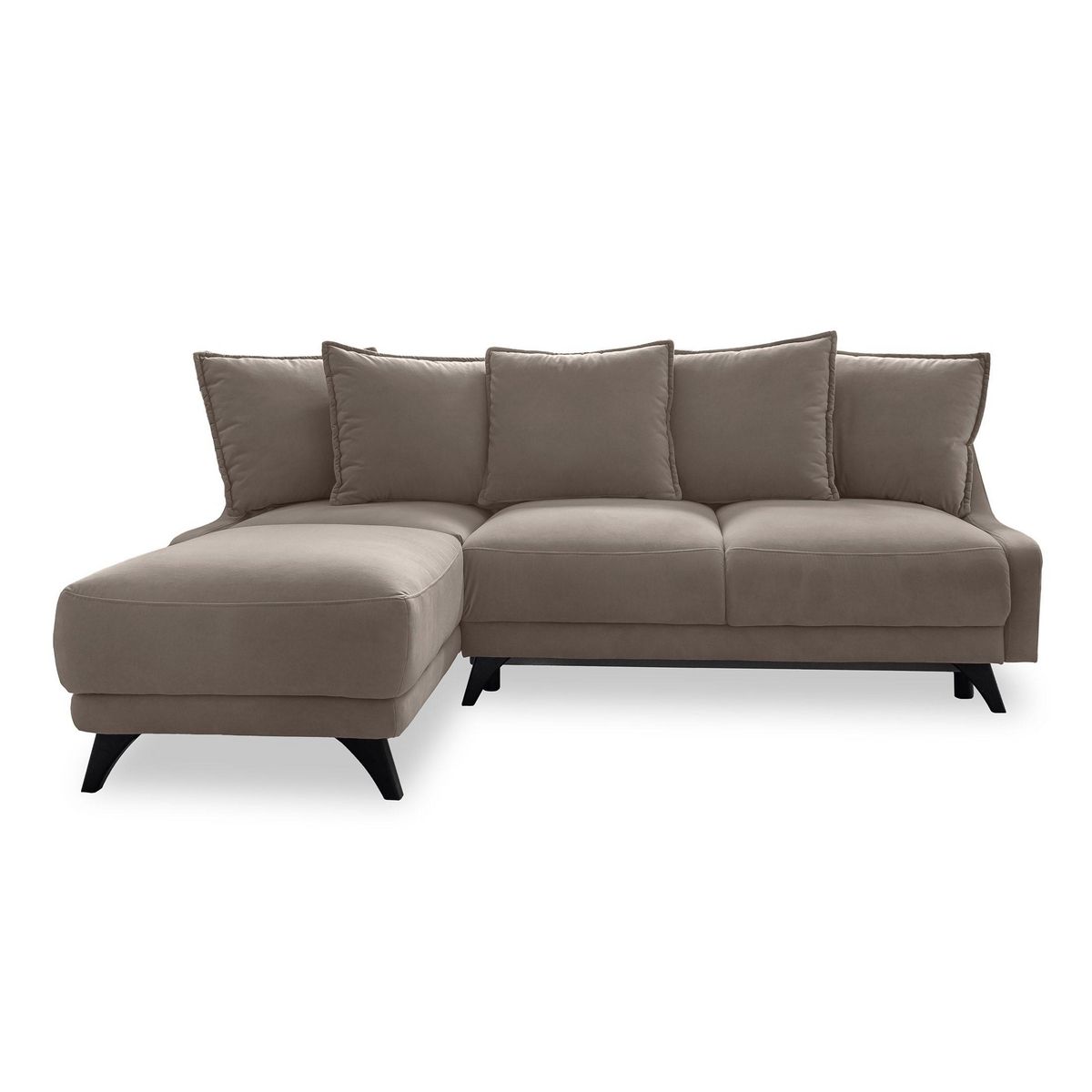 BEST MOBILIER Royal - canapé d'angle gauche - 4 places - convertible avec coffre - en velours