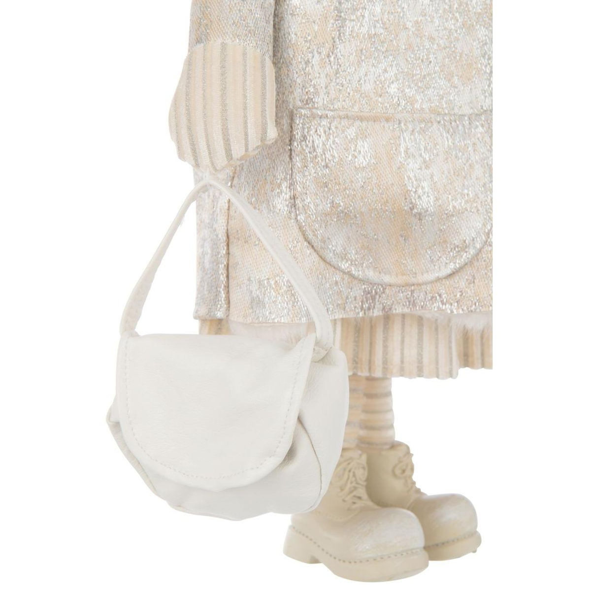 Paris Prix Statuette Fille en Tissu  Sac  46cm Blanc Cassé