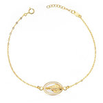 L'ATELIER D'AZUR Bracelet Or 18 Carats 750 Jaune Email - Vierge Miraculeuse