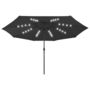 Voir la diapositive 2 : VIDAXL Parasol de jardin avec lumieres LED et mat en metal 400 cm noir