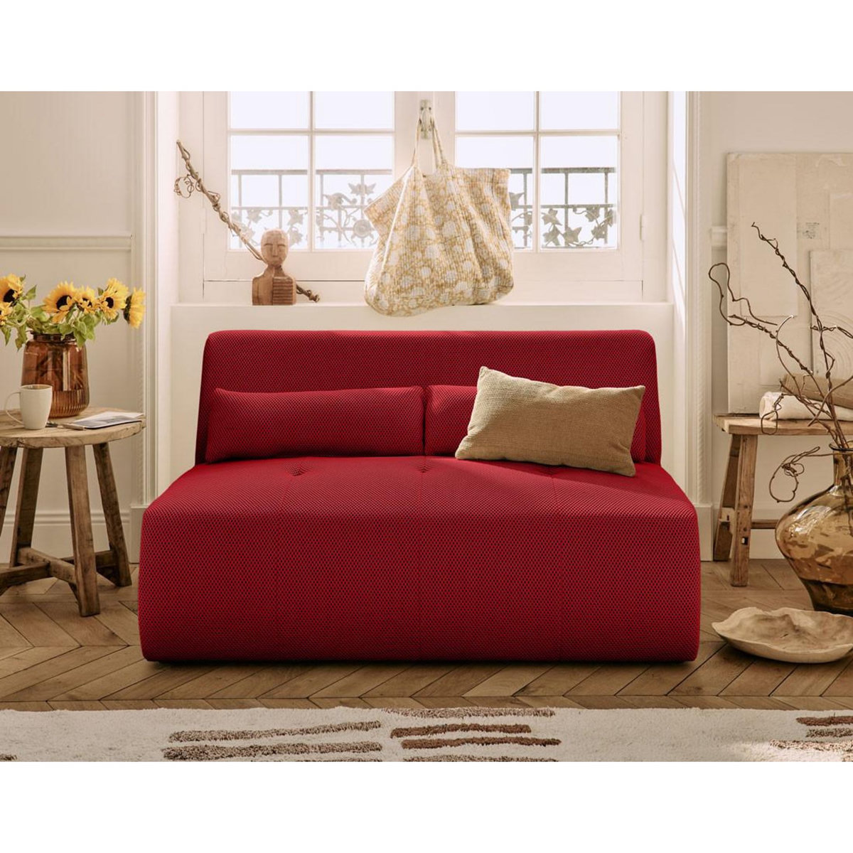 LISA DESIGN Onyx - canapé droit 2 places - en tissu mailles 3d