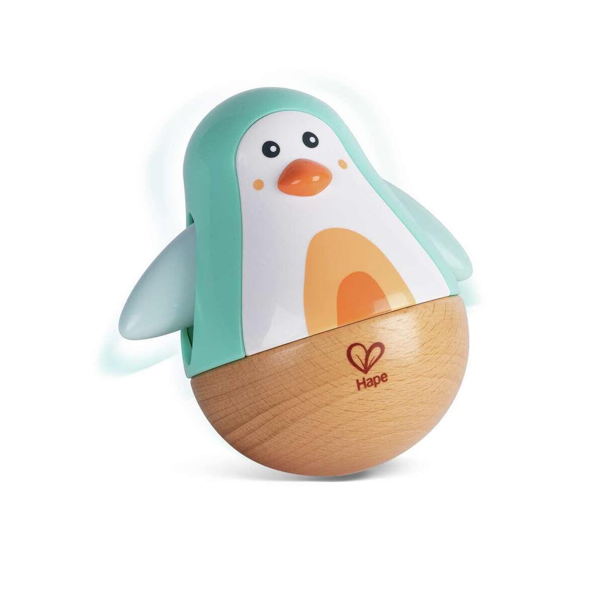 Hape Pingouin culbuto en bois - Turquoise