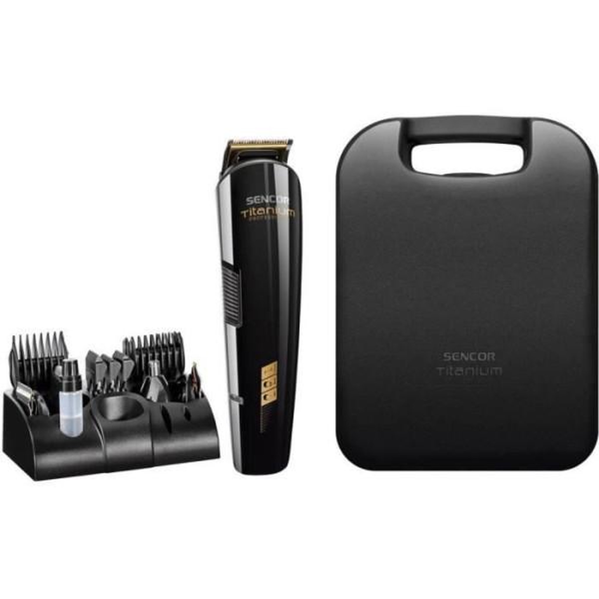 Voir la diapositive 2 : MARKET24 Tondeuse a Cheveux  a cheveux professionnelle - SENCOR - SHP 8305BK - 12 accessoires - Noir
