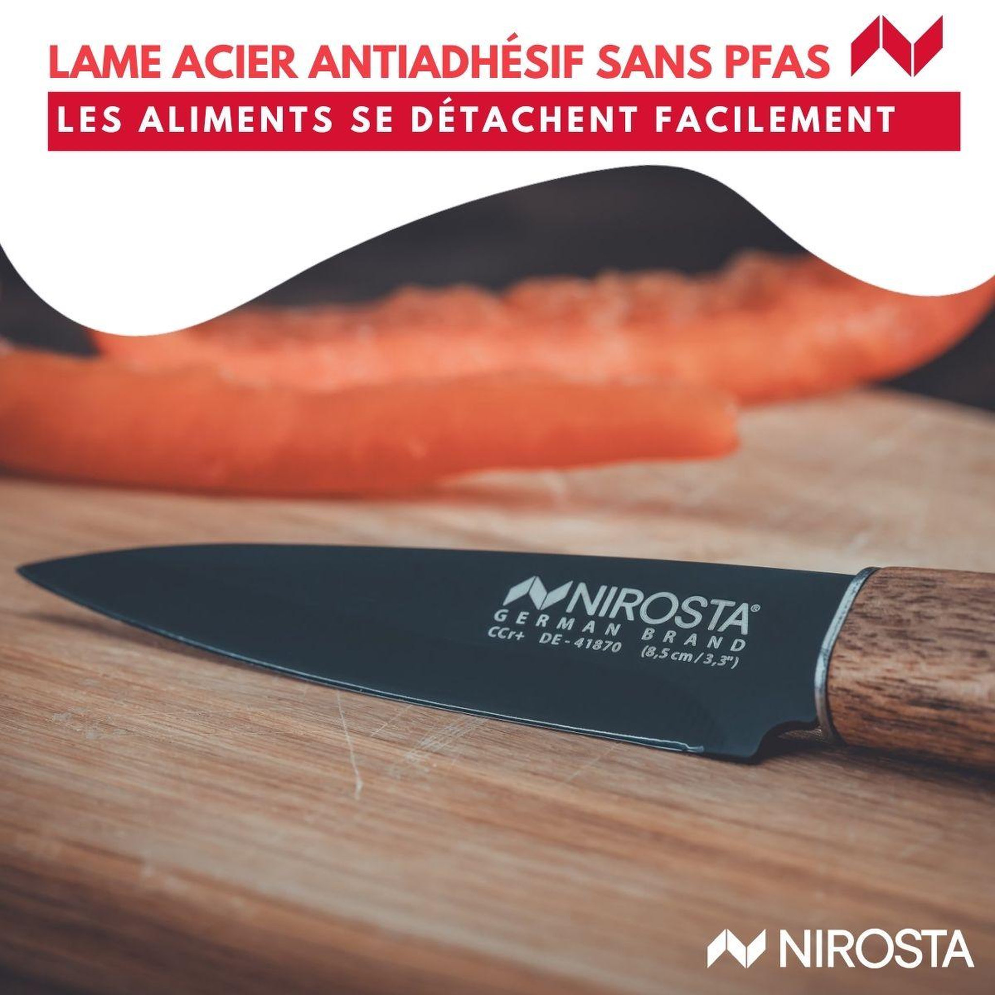 Voir la diapositive 5 : NIROSTA Couteau à légumes 19,5 cm Nirosta Flow