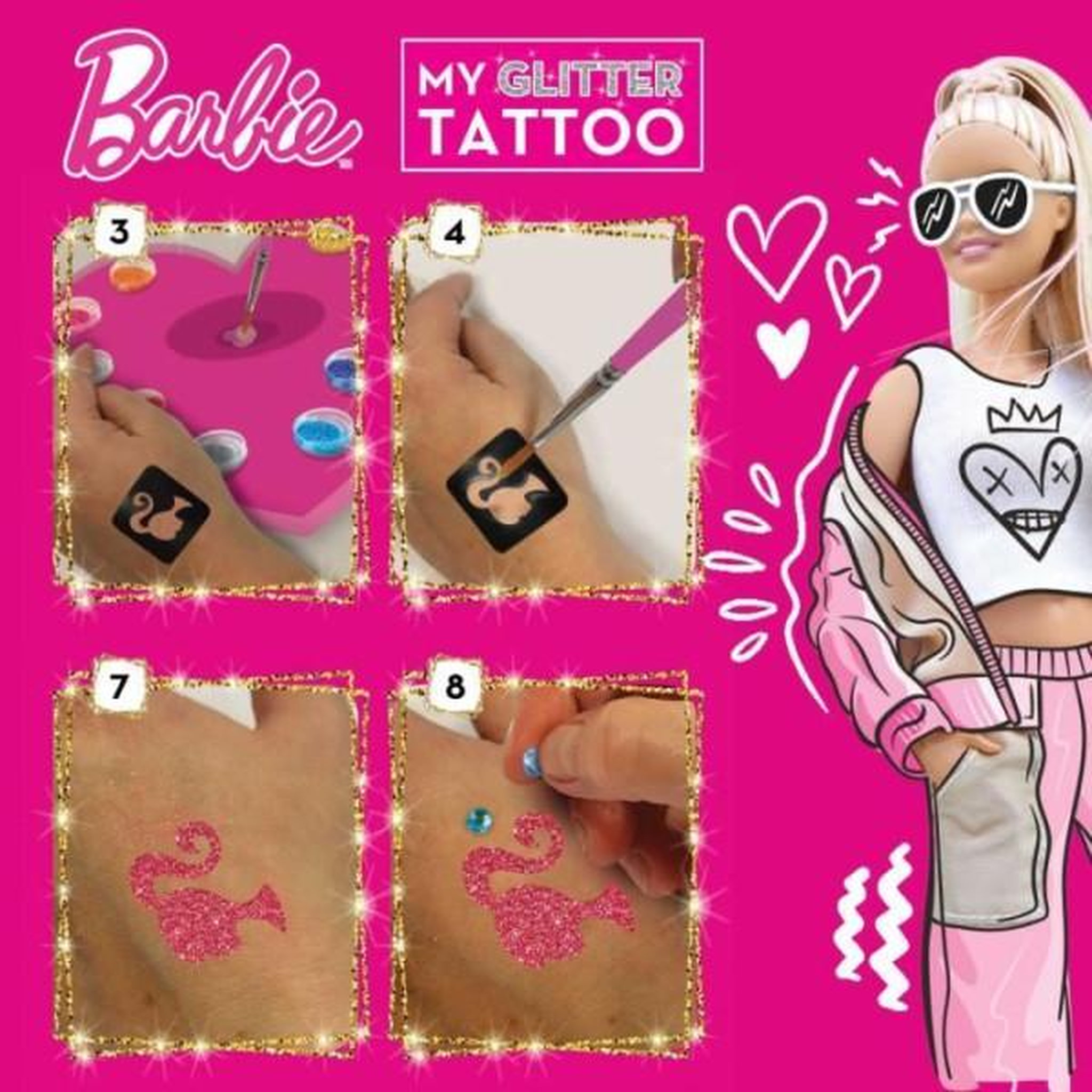 Voir la diapositive 4 : LISCIANI GIOCHI Kit de tatouages pailletés Barbie - LISCIANI GIOCHI - Créez des tatouages colorés et scintillants