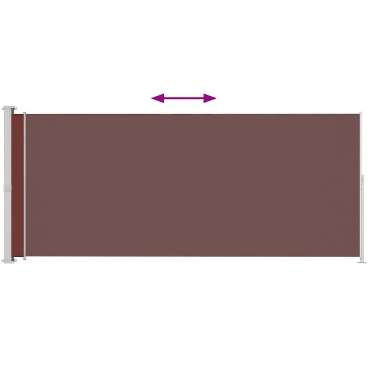 VIDAXL Auvent lateral retractable de patio 180x500 cm Marron