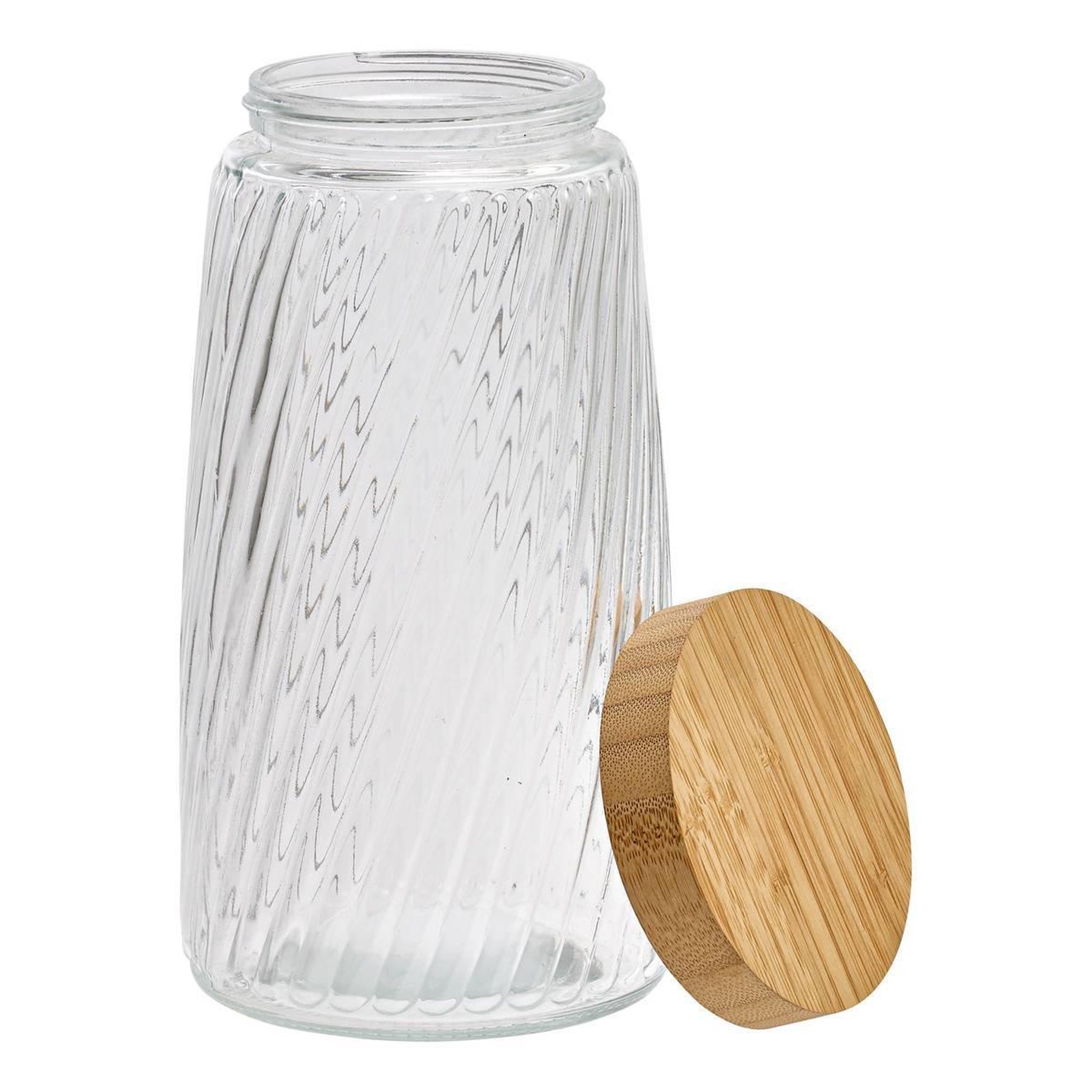 Voir la diapositive 2 : FIVE Bocal en Verre Strié  Striva  2,1L Transparent