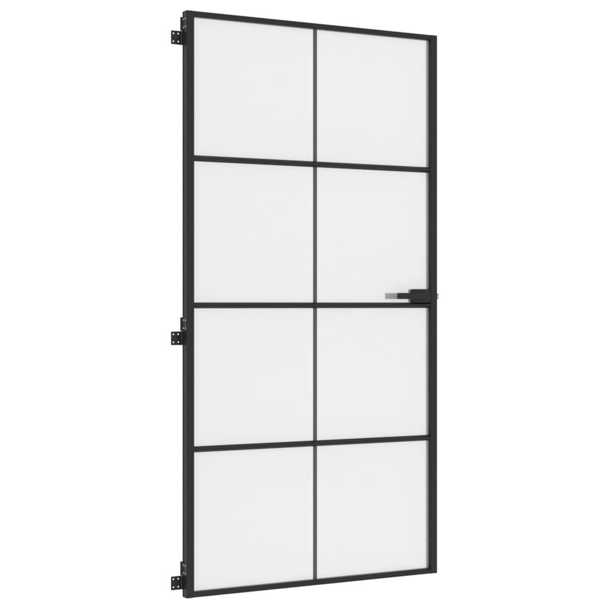 Voir la diapositive 5 : VIDAXL Porte interieure mince noir verre trempe aluminium