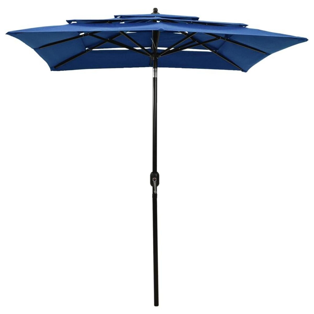 VIDAXL Parasol de jardin a 3 niveaux avec mat en aluminium bleu azure