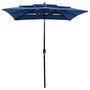 Voir la diapositive 2 : VIDAXL Parasol de jardin a 3 niveaux avec mat en aluminium bleu azure