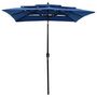 Voir la diapositive 2 : VIDAXL Parasol de jardin a 3 niveaux avec mat en aluminium bleu azure