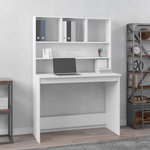 VIDAXL Bureau avec etageres Blanc 102x45x148 cm Bois d'ingenierie