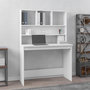Voir la diapositive 1 : VIDAXL Bureau avec etageres Blanc 102x45x148 cm Bois d'ingenierie