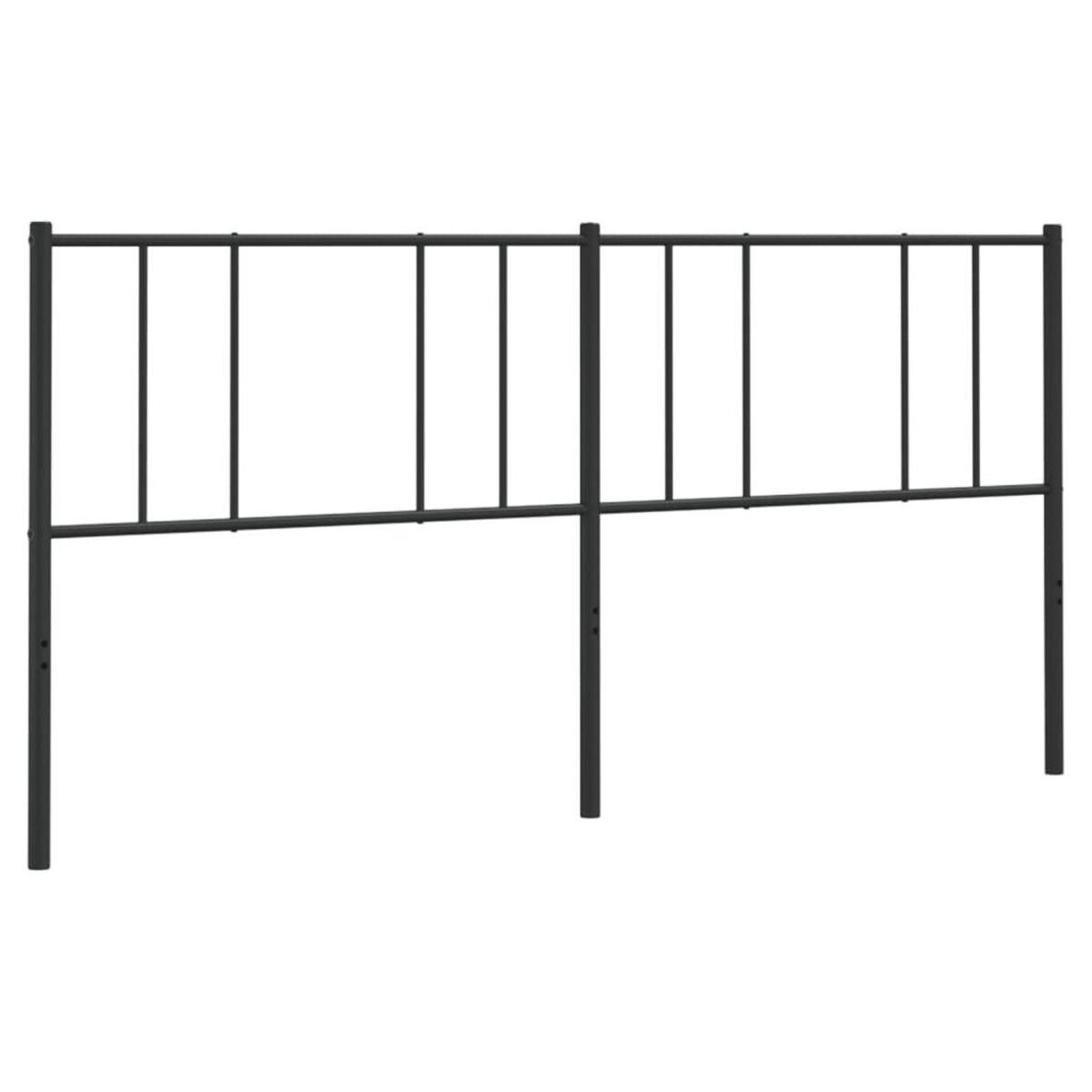 VIDAXL Tete de lit metal noir 180 cm