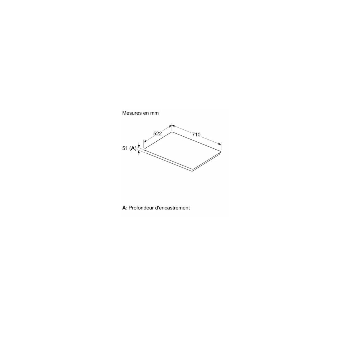 Siemens Table de cuisson à induction 70cm 4 feux 7400w noir - EX73RHEC1F