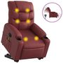 Voir la diapositive 2 : VIDAXL Fauteuil inclinable de massage electrique rouge bordeaux