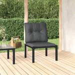 VIDAXL Chaise de jardin avec coussins noir/gris resine tressee