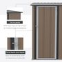 Voir la diapositive 3 : OUTSUNNY Abri de jardin - remise pour outils - cabanon porte verrouillable - dim. 142L x 84l x 189H cm - tôle d'acier marron blanc