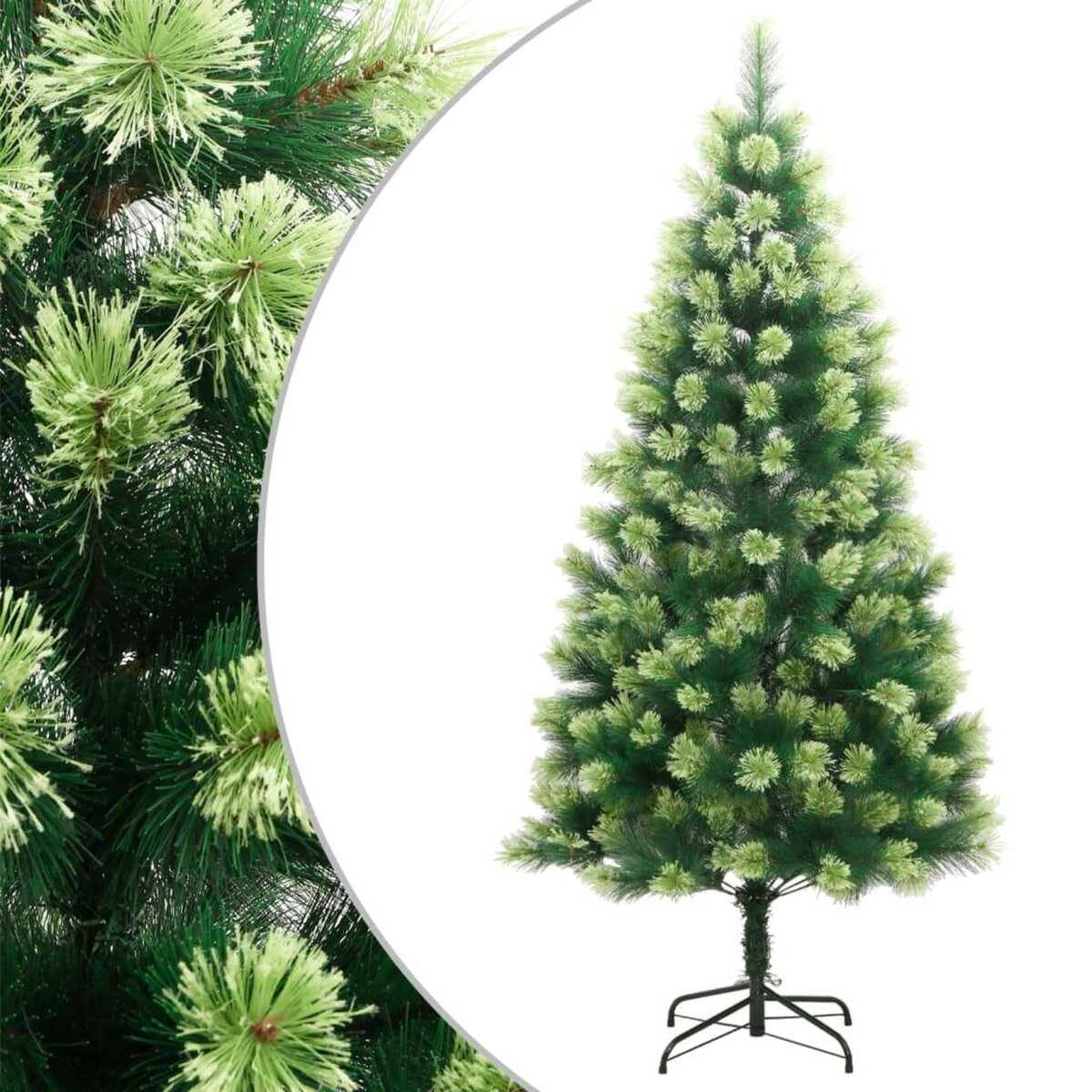 VIDAXL Sapin de Noël artificiel a charnieres avec support 210 cm