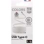 Voir la diapositive 4 : TNB Câble de charge USB-C/USB-C 1.5m gaine aimantée blanc