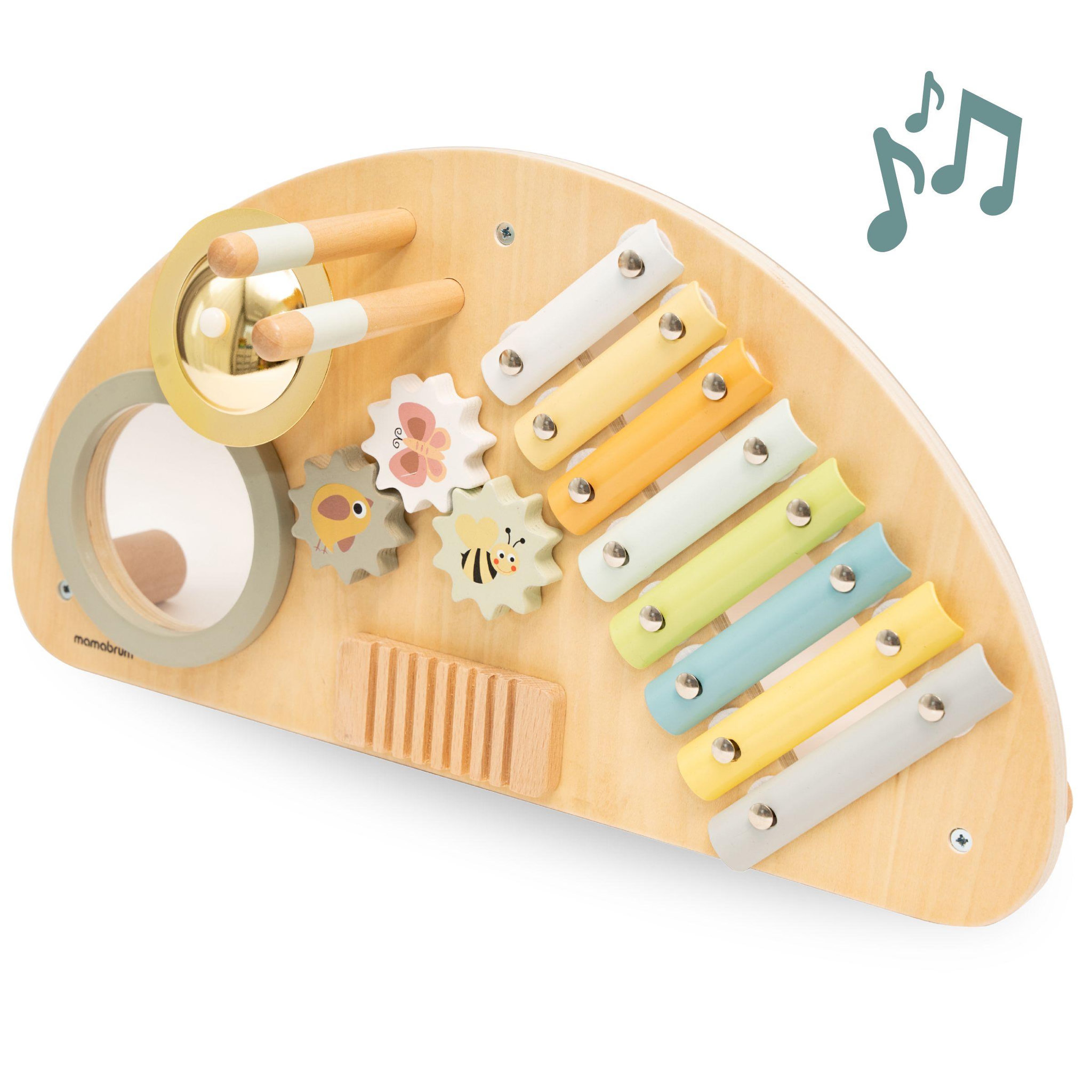 Voir la diapositive 3 : MAMABRUM Jouet D'éveil Music Bébé en Bois - Mamabrum - Xylophone & Tambour - Jouet Montessori