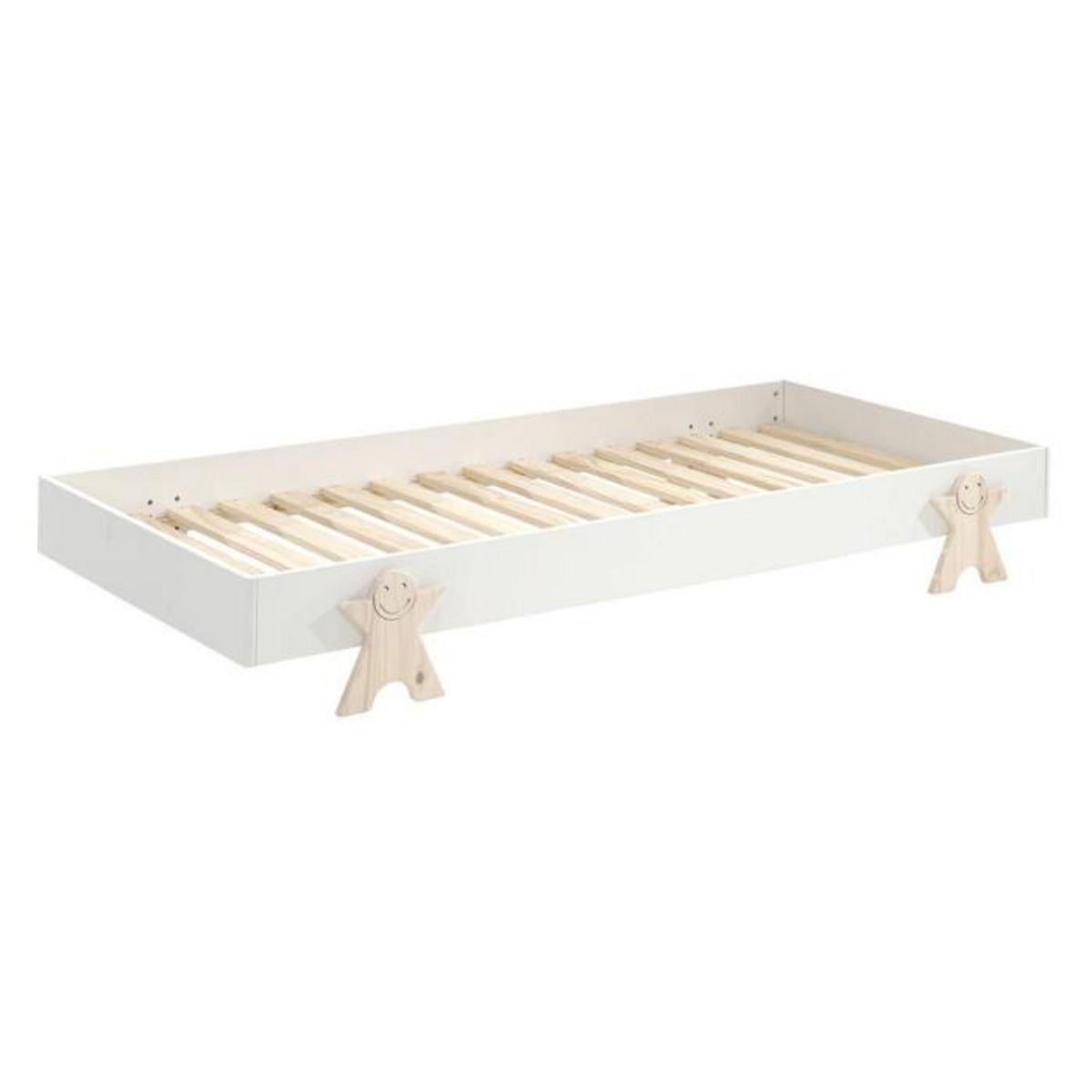 Paris Prix Lit Enfant en Bois  Modulo Smiley II  90x200cm Blanc