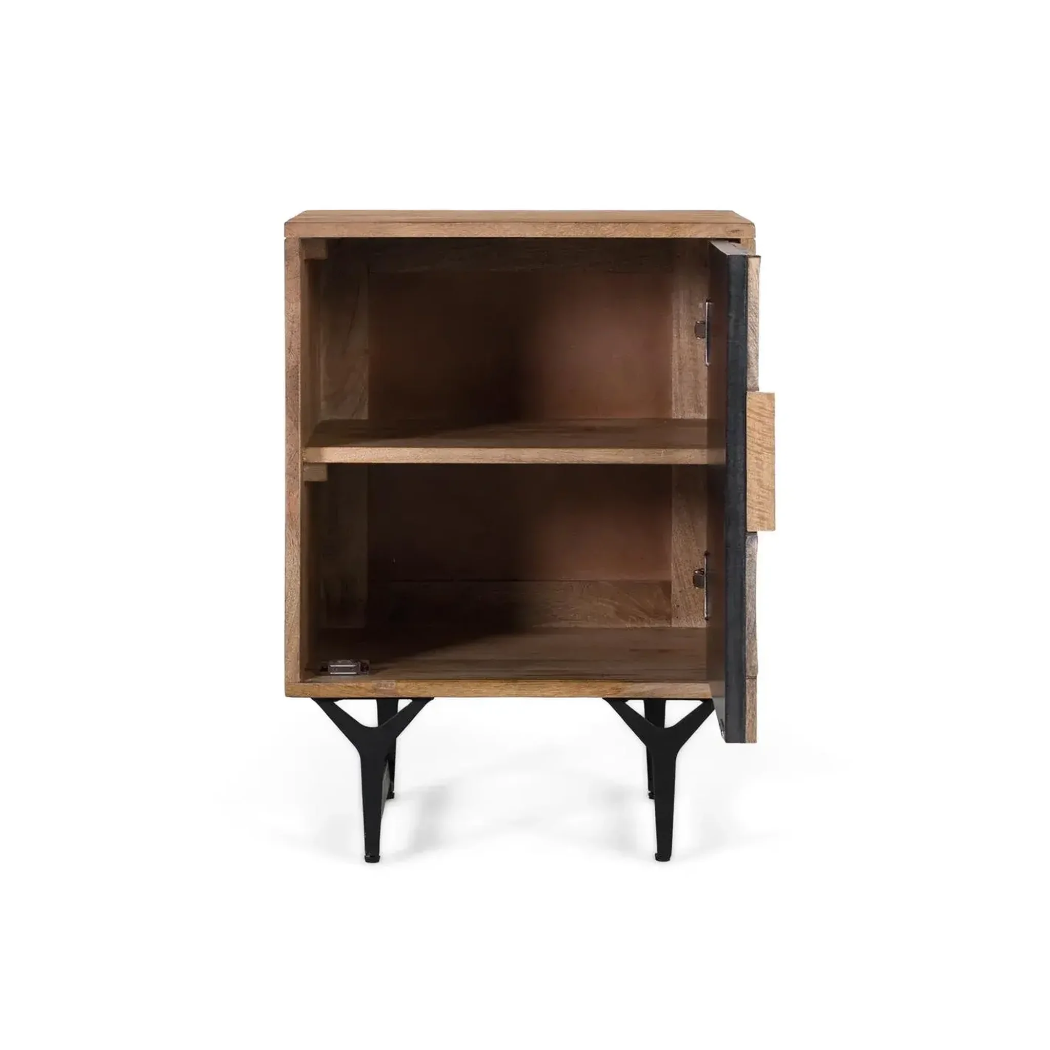 Voir la diapositive 3 : GINER Y COLOMER SL Table de chevet en bois de manguier 47 cm style contemporain géométrique