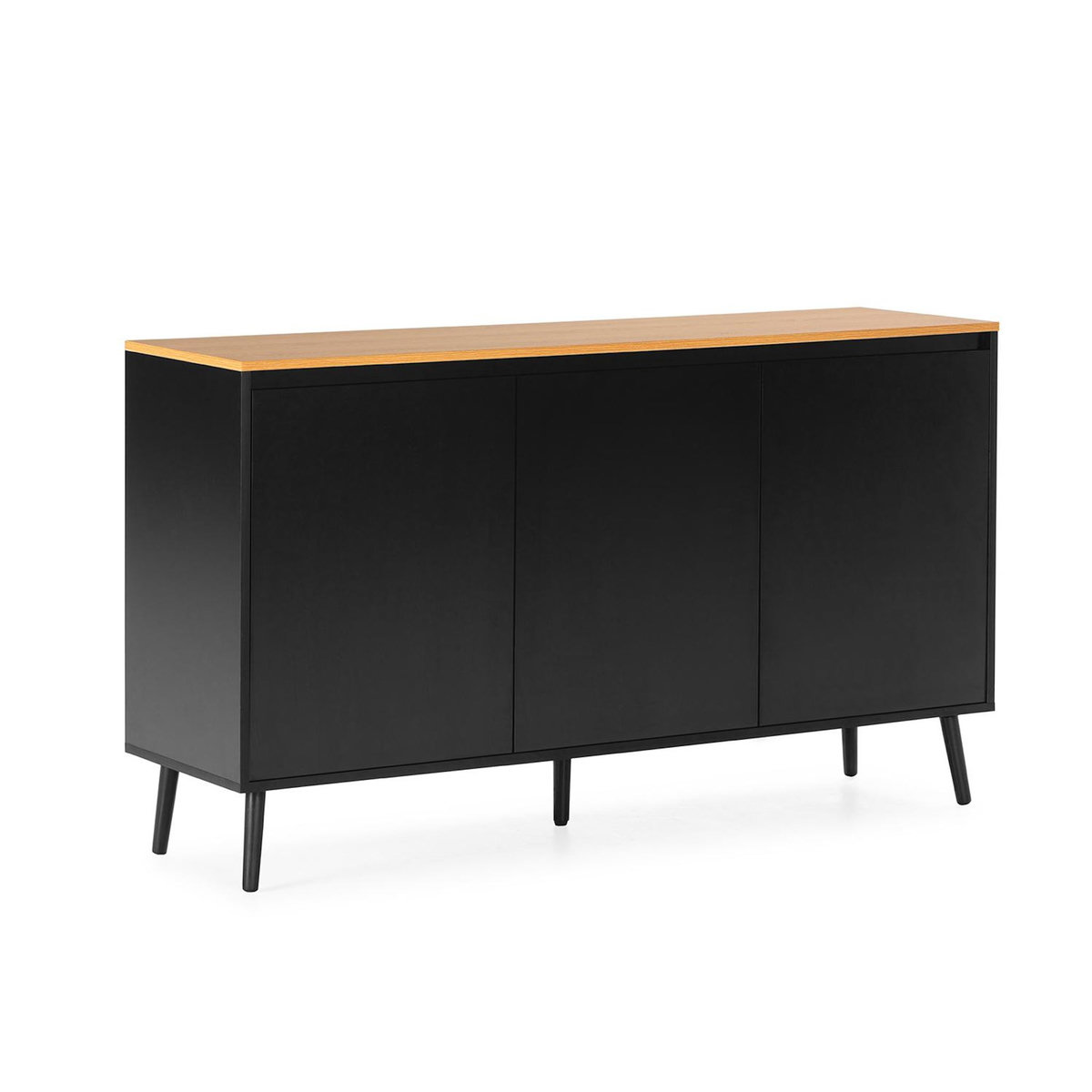VS VENTA-STOCK Buffet Desi 3 portes couleur Noir