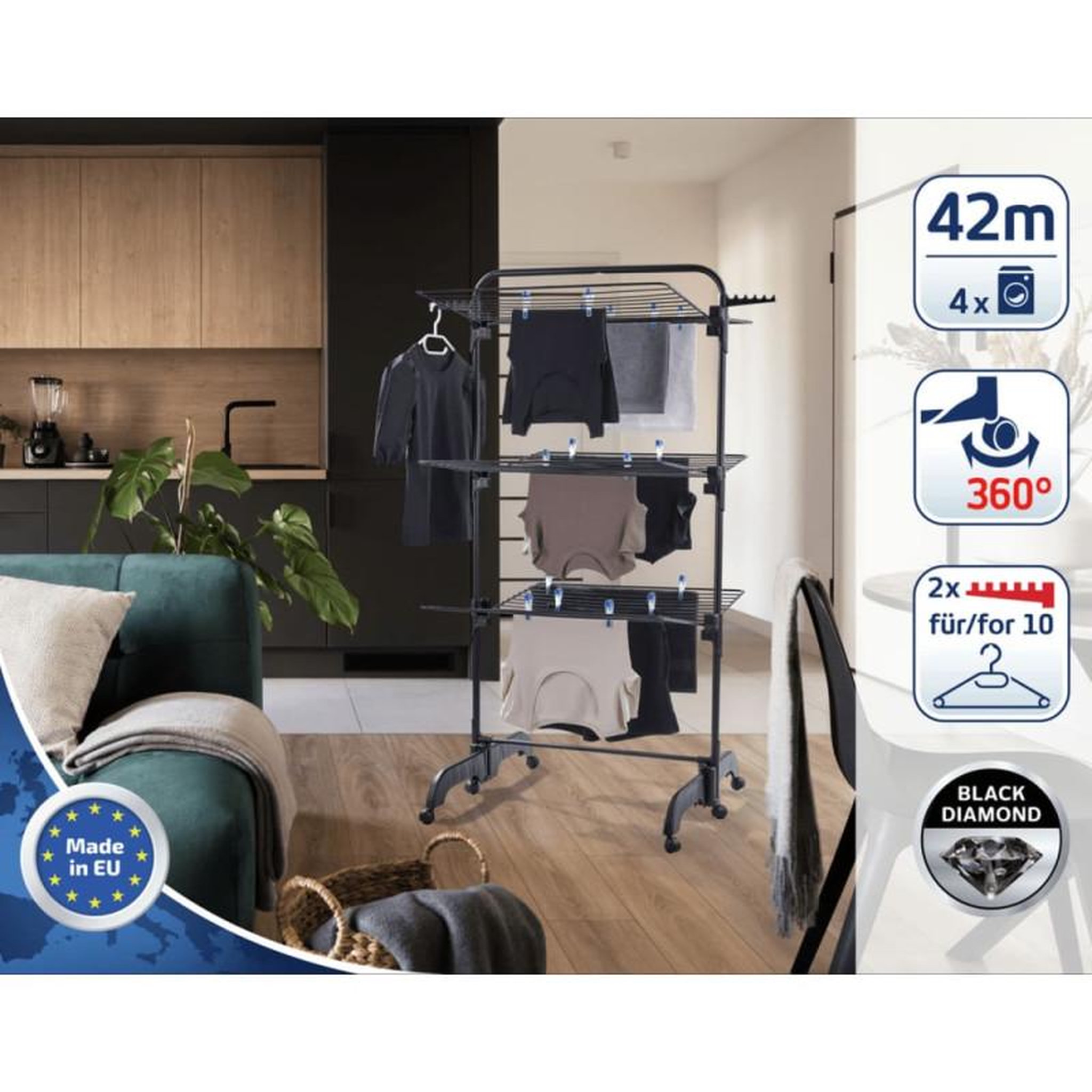 Leifheit Leifheit Séchoir à linge Comfort Tower 420 noir