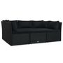 Voir la diapositive 3 : VIDAXL Salon de jardin 4 pcs avec coussins Resine tressee Noir