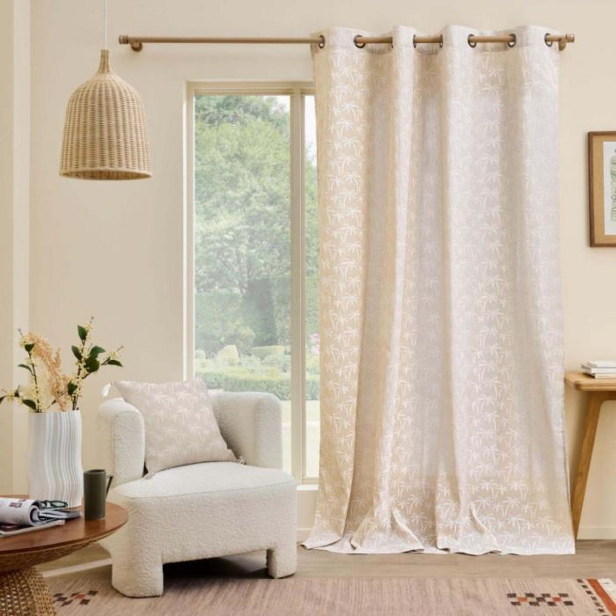 Paris Prix Coussin Déco à Pompons  Saharis  45x45cm Beige