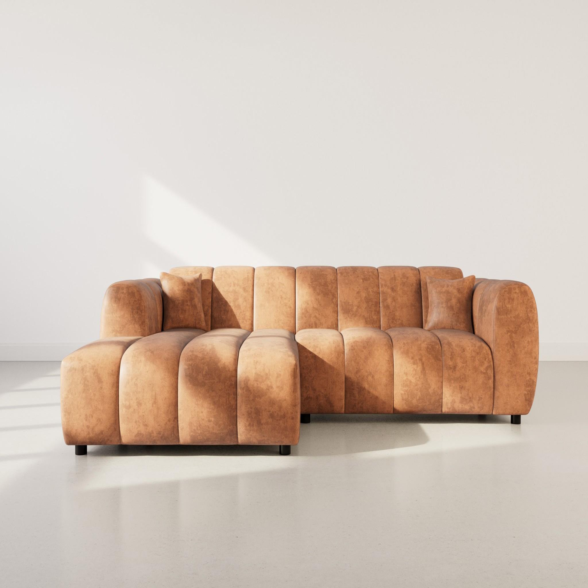 Voir la diapositive 2 : BEST MOBILIER Curtis - canapé d'angle gauche 4 places en simili