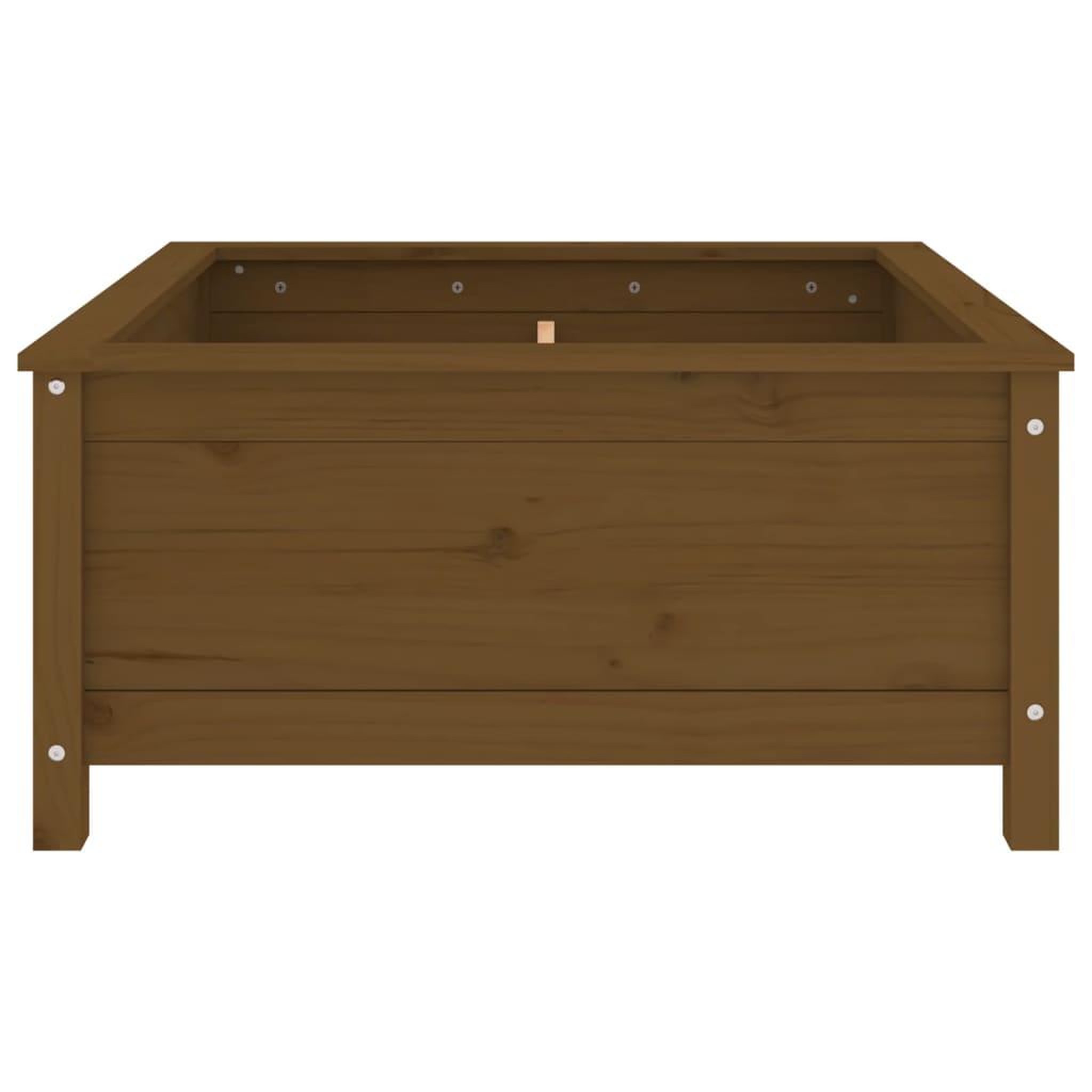 Voir la diapositive 4 : VIDAXL Jardiniere marron miel 82,5x82,5x39 cm bois massif de pin