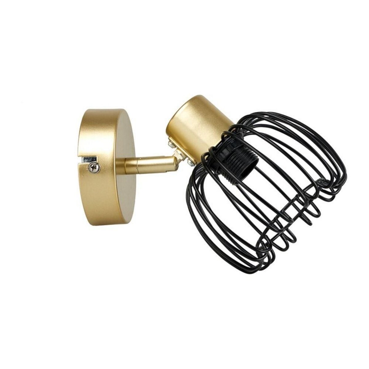 OSTARIA Spot patère orientable 1 abat-jour métal doré et noir