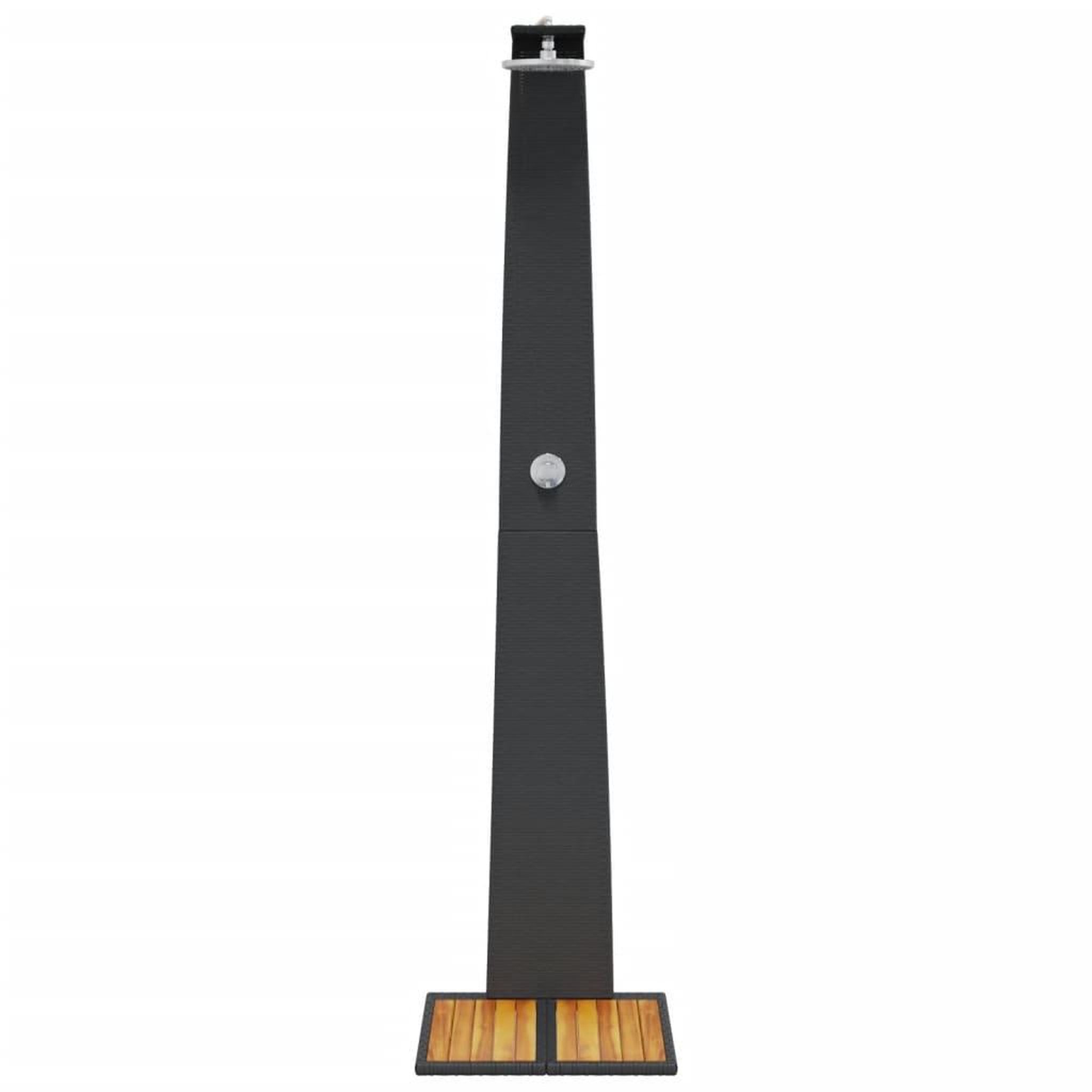 Voir la diapositive 5 : VIDAXL Douche d'exterieur noir 55x60x224 cm resine tressee bois acacia