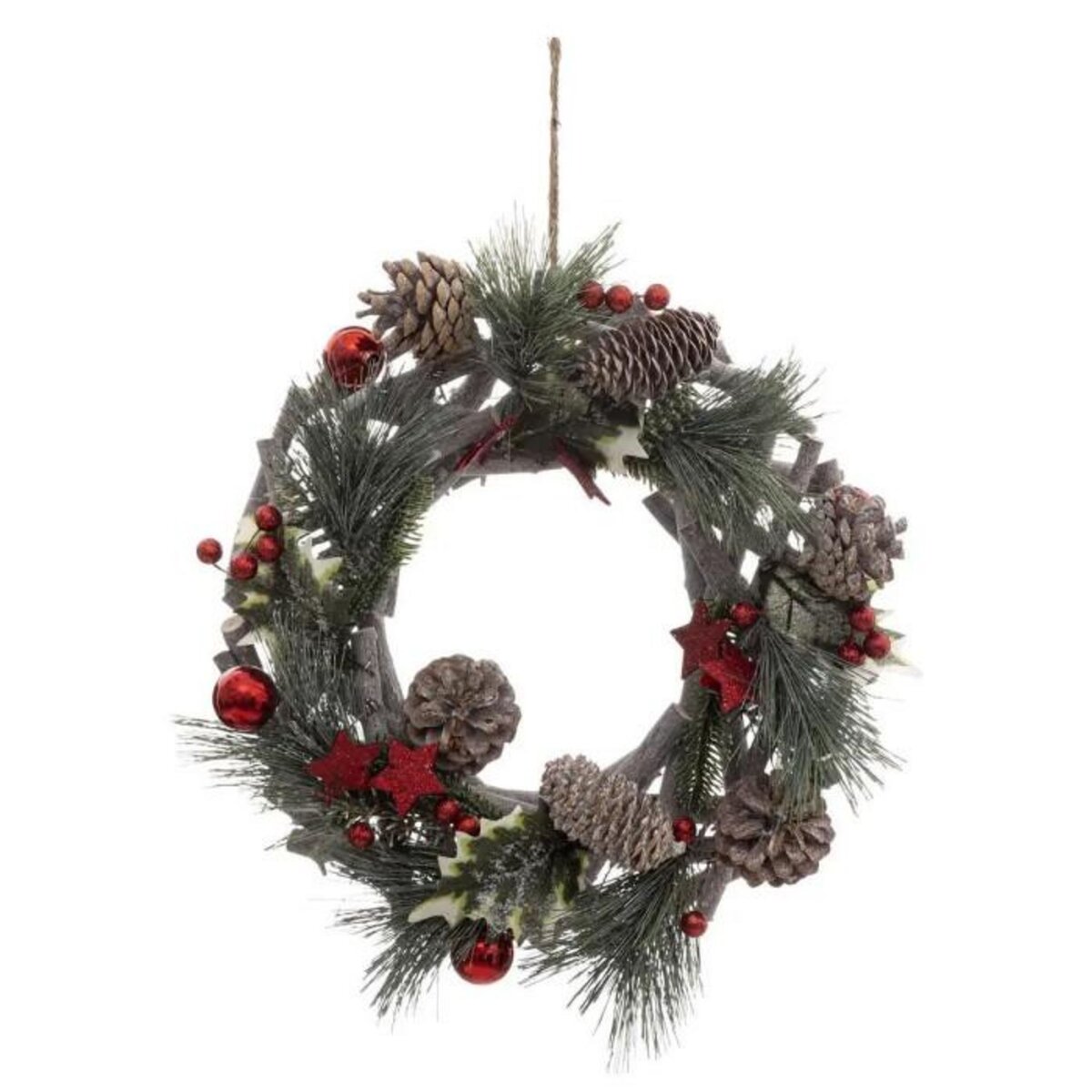 ATMOSPHERA Couronne de Noël Déco  Soir  32cm Vert & Naturel
