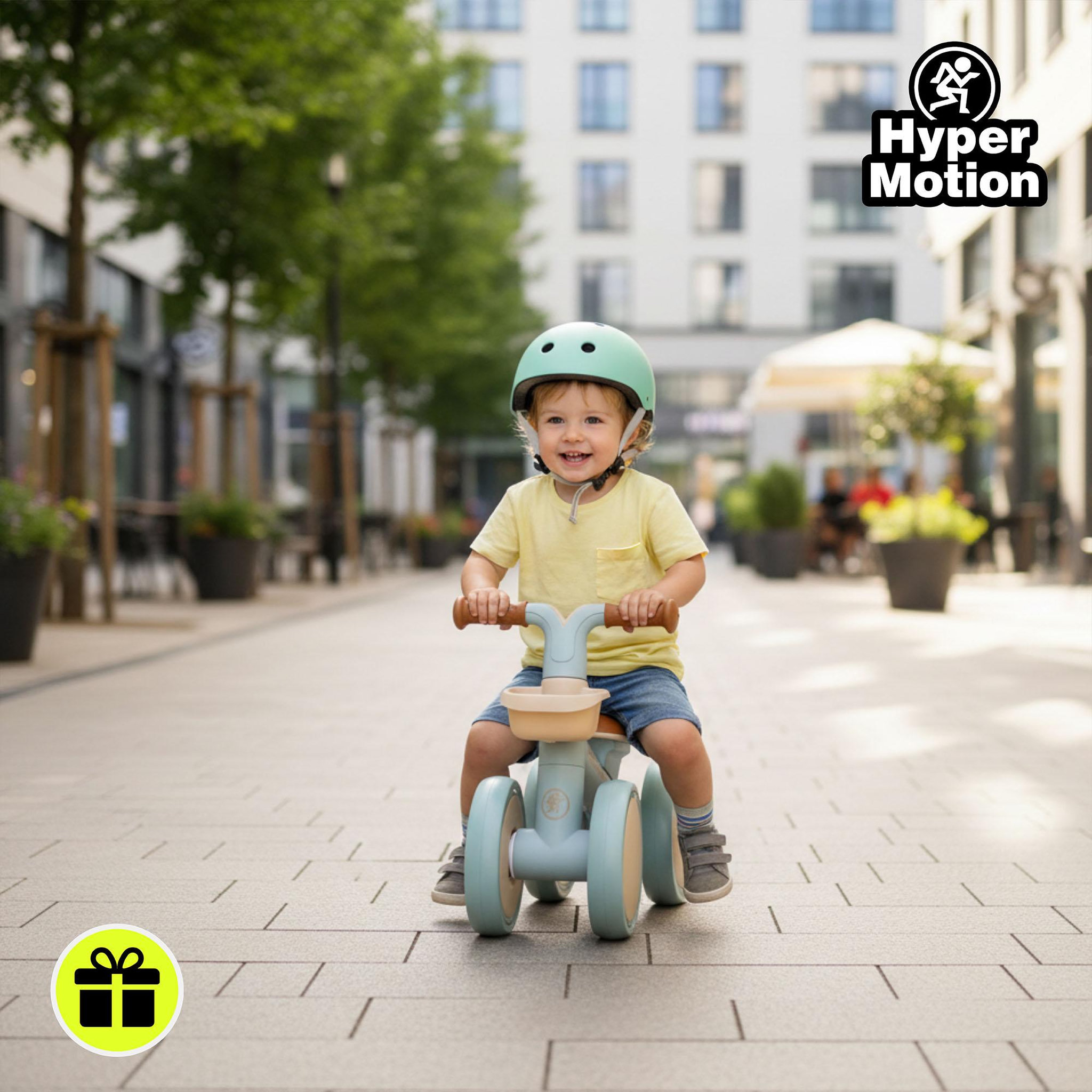 Voir la diapositive 2 : HYPERMOTION Draisienne enfant 4 roues HyperMotion Tobi Mini bleu avec panier 12-36 mois
