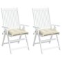Voir la diapositive 4 : VIDAXL Coussins de chaise lot de 2 blanc creme 40x40x7 cm tissu oxford