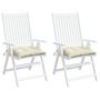 Voir la diapositive 4 : VIDAXL Coussins de chaise lot de 2 blanc creme 40x40x7 cm tissu oxford