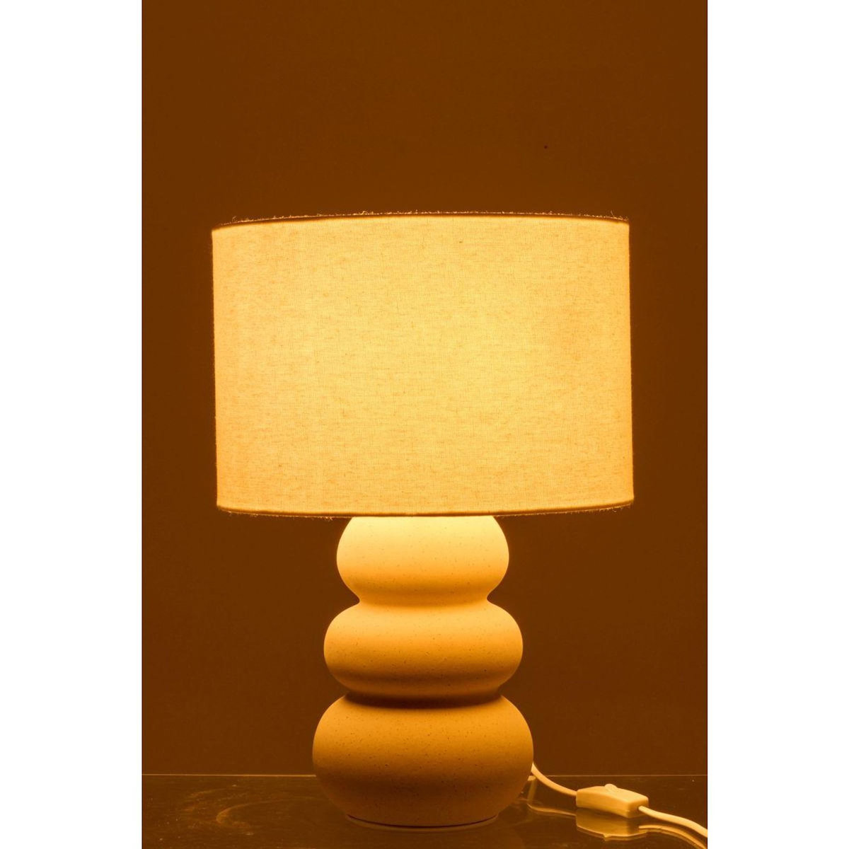 Paris Prix Lampe à Poser en Céramique  Victor  48cm Blanc Cassé
