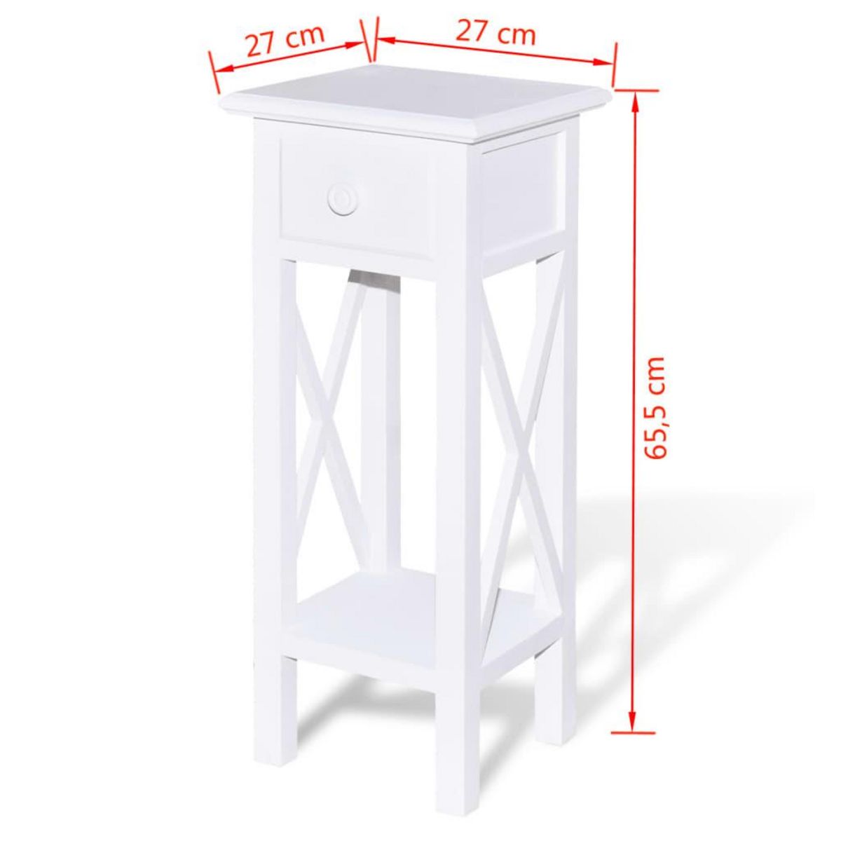 VIDAXL Table d'appoint avec tiroir Blanc